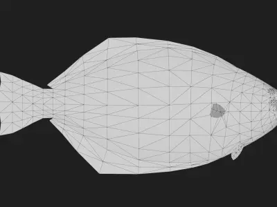 Flatfish Low-poly 3D model