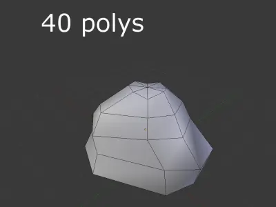 low poly rock Low-poly 3D model