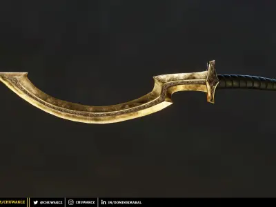 Bronze Egyptian Khopesh Sword - PBR game ready 3d weapon Low-poly 3D model