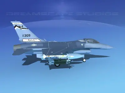 Gen Dyn F-16A Falcon V08 USAF 3D model