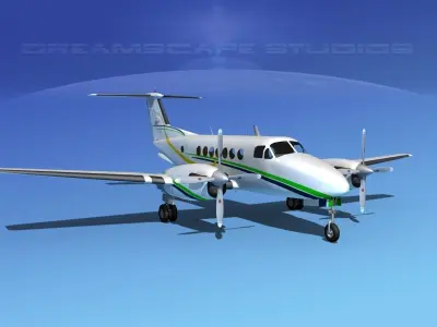 Beechcraft 350 Super King Air V09 3D model