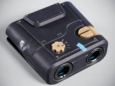 Sci-fi Realistic Binocular  Low-poly 3D model