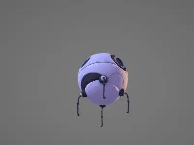 Orbital Eyedroid Low-poly 3D model