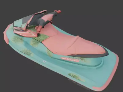 Stylized Tropical Jet Ski  Model Low-poly 3D model