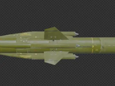 3M9 SA-6A anti-aircraft guided missile 2K12 SAM system Low-poly 3D model