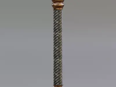 Carousel twisted column Low-poly 3D model