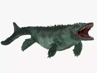 Mosasaur sea creature Low-poly 3D model