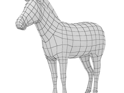 Zebra Animal Base Mesh 3D model