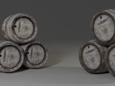 Old barrel free Free low-poly 3D model