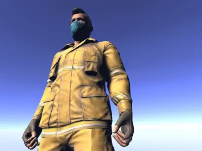 Biohazard Man - animated rigged Man Low-poly 3D model