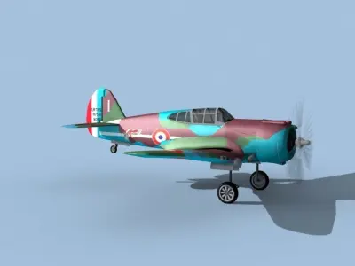 Curtiss H-75C Mohawk V11 France 3D model