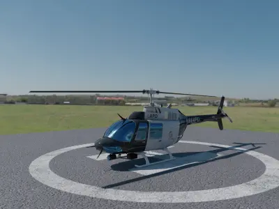 Bell 206 Police Helicopter Low-poly 3D model