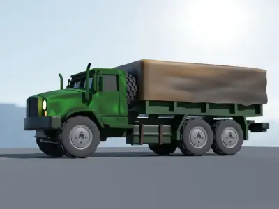 Military truck Low-poly 3D model