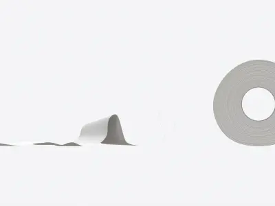 Toilet Paper Roll with Unrolled Part 3D model