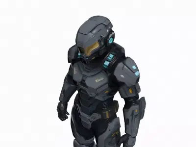 Military Soldier Character 3D Model Realistic Tactical Outfit 01 3D model