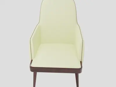 Armchair lounge chair with wooden legs Free 3D print model