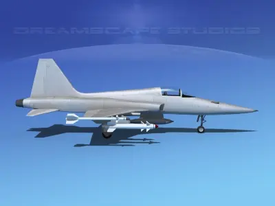 Northrop F-5E Tiger Bare Metal 3D model