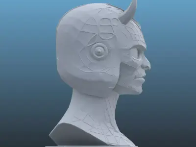High-Detail Sci-Fi Character Statue PM-104 3D print model