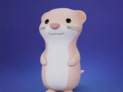 ferret cute animal 3D model