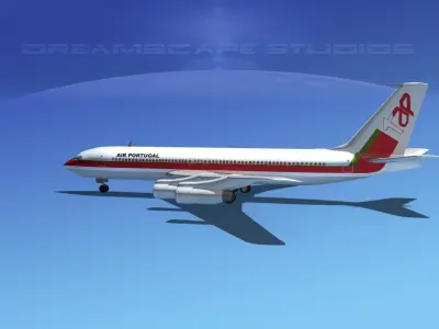 Boeing 707 Air Portugal 3D model