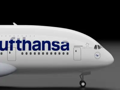 Airbus A380-800 with Lufthansa Livery 3D model 3D model