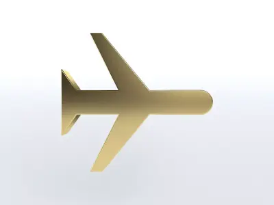Airplane Mode Symbol v1 006 Low-poly 3D model