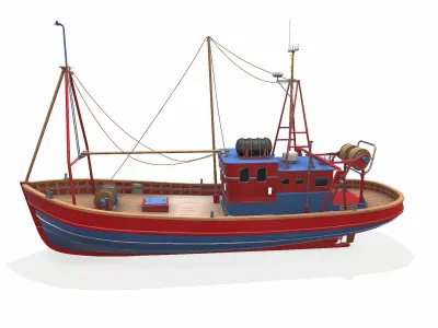 Fishing Boat 06 Low-poly PBR Low-poly 3D model