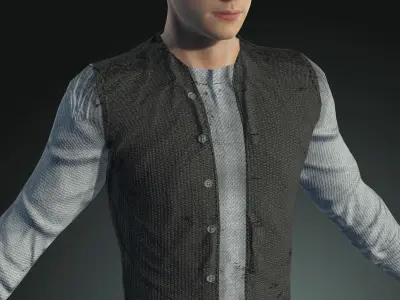 Napoleonic civilian 1812 Low-poly 3D model