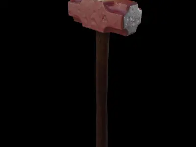 Hammer Low-Poly PBR Game Ready Free low-poly 3D model