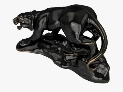 Bronze Sculpture of Tiger 3D model