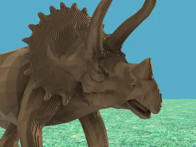 Triceratops parametric sculpture 3D model