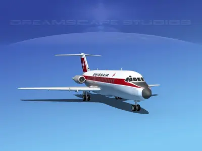 Douglas DC-9-15 Swissair 3D model