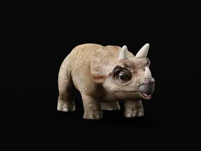 Triceratops Baby Reptile Dinosaur Low-poly 3D model