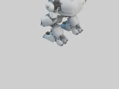 Robot version of a bear model Low-poly 3D model