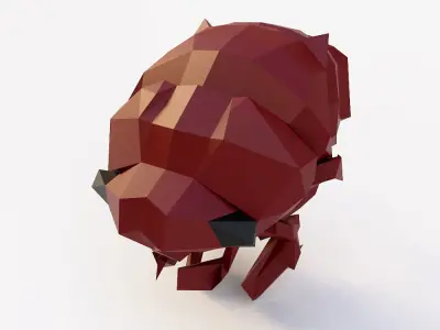 Flea 3d model polygonal creature Low-poly 3D model