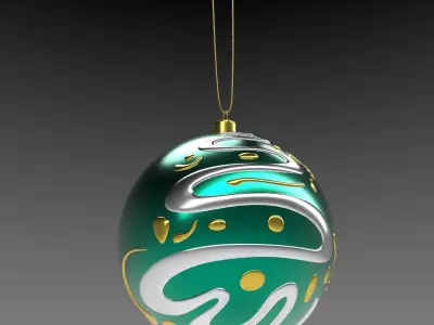 Christmas green ball Free 3D model