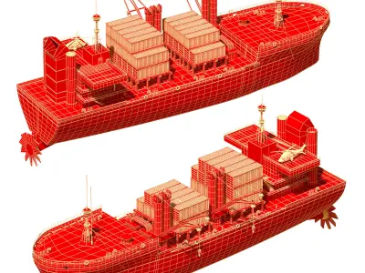 merchant ship Low-poly 3D model
