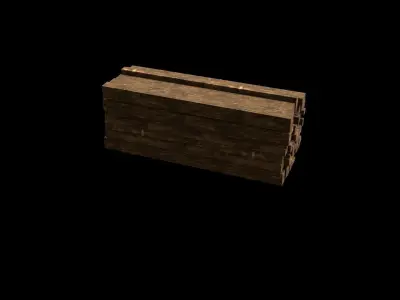 Wood stack Low-poly 3D model