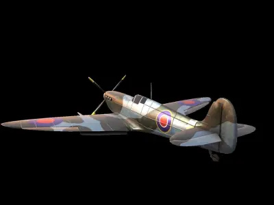 Supermarine Spitfire aircraft airplane fighter Low-poly 3D model