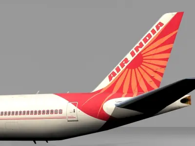 Boeing 777 low polygon Low-poly 3D model Air India Low-poly 3D model