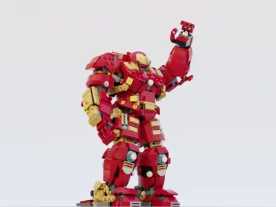 Lego Iron Man and HulkBuster big pack 3D model