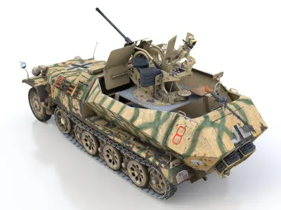SDKFZ 251 Ausf C - Hanomag AA- vehicle - 8 3D model