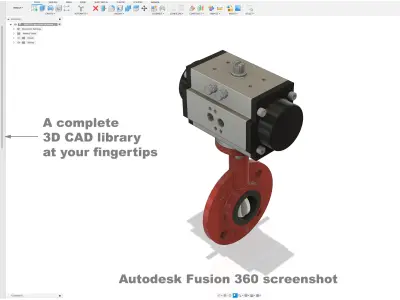 DIN-EN Butterfly Valves - Mono-flange - Red 3D model