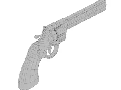 Revolver Low-poly 3D model 20