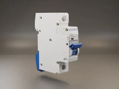 Electrical part 1pole Miniature Circuit Breaker 3D model