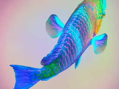 Fish Parrotfish Low-poly 3D model