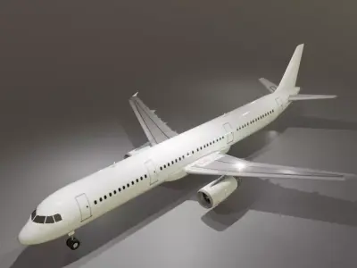 Airbus a321-232 low poly 3D Model  Low-poly 3D model