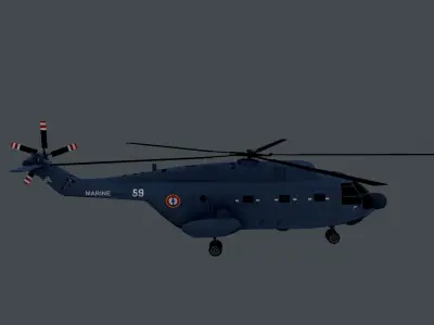 Lowpoly  SA 321 Super Frelon Low-poly 3D model