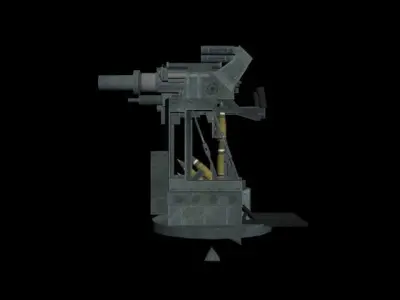 AntiTank Turret Low-poly 3D model
