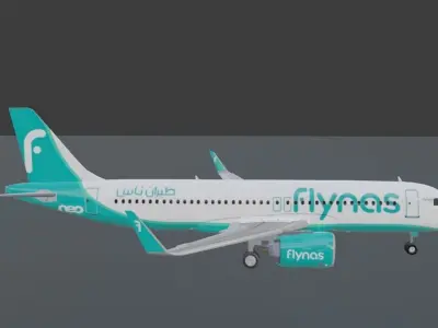 Flynas Airbus a320neo 3d model Low-poly 3D model